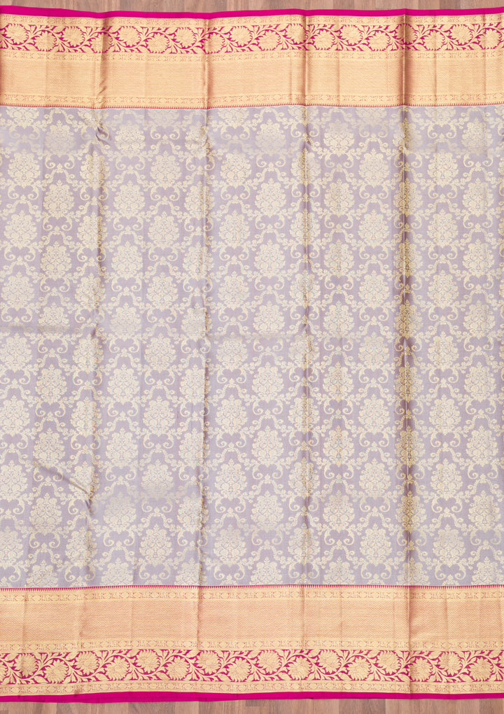 Grey Zariwork Pure Silk Saree