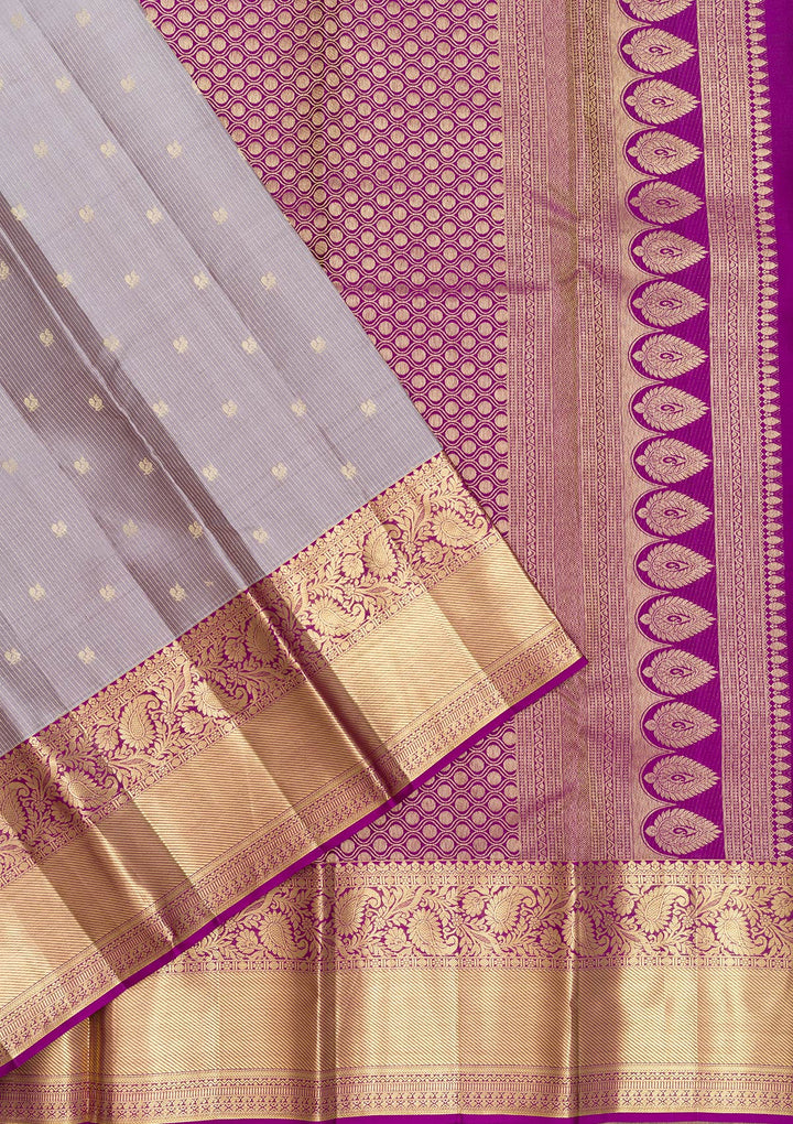 Grey Zariwork Pure Silk Saree