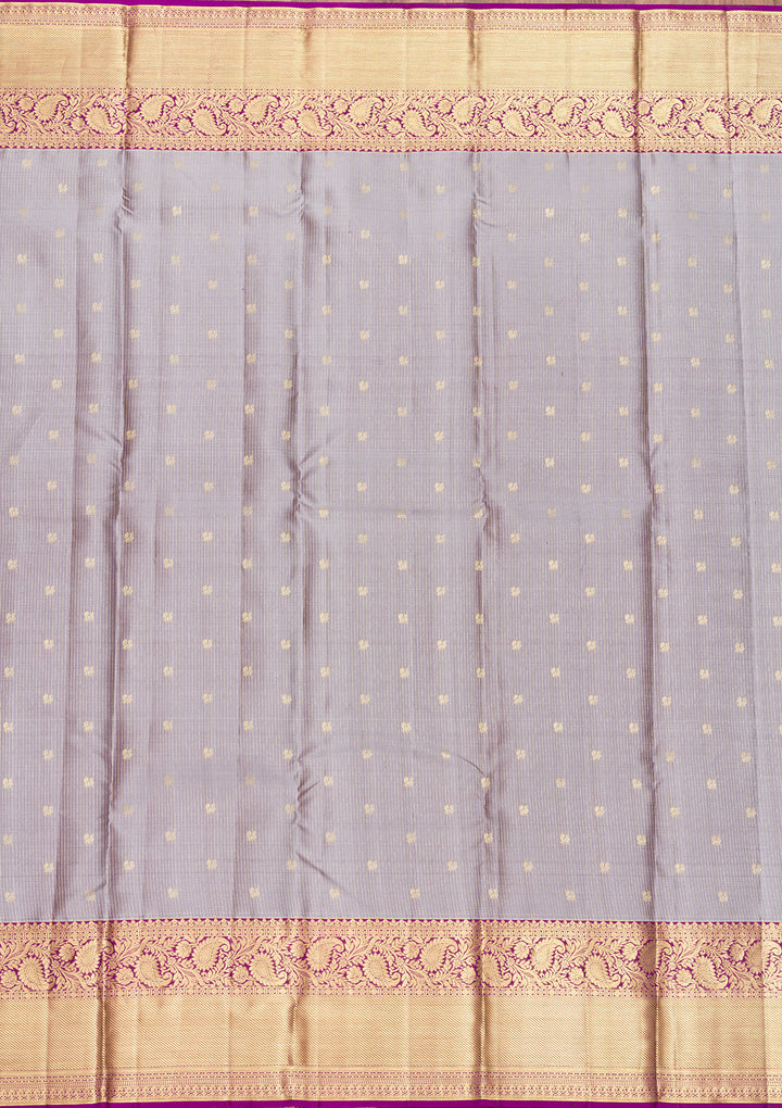 Grey Zariwork Pure Silk Saree