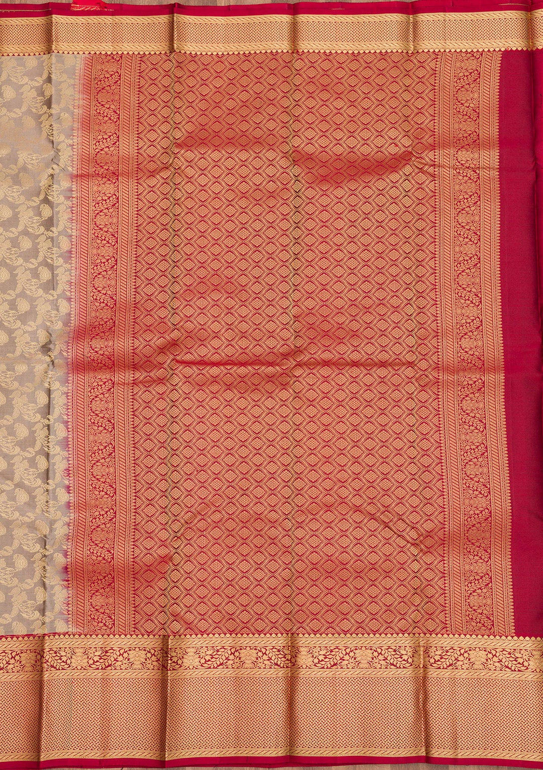 Grey Zariwork Pure Silk Saree