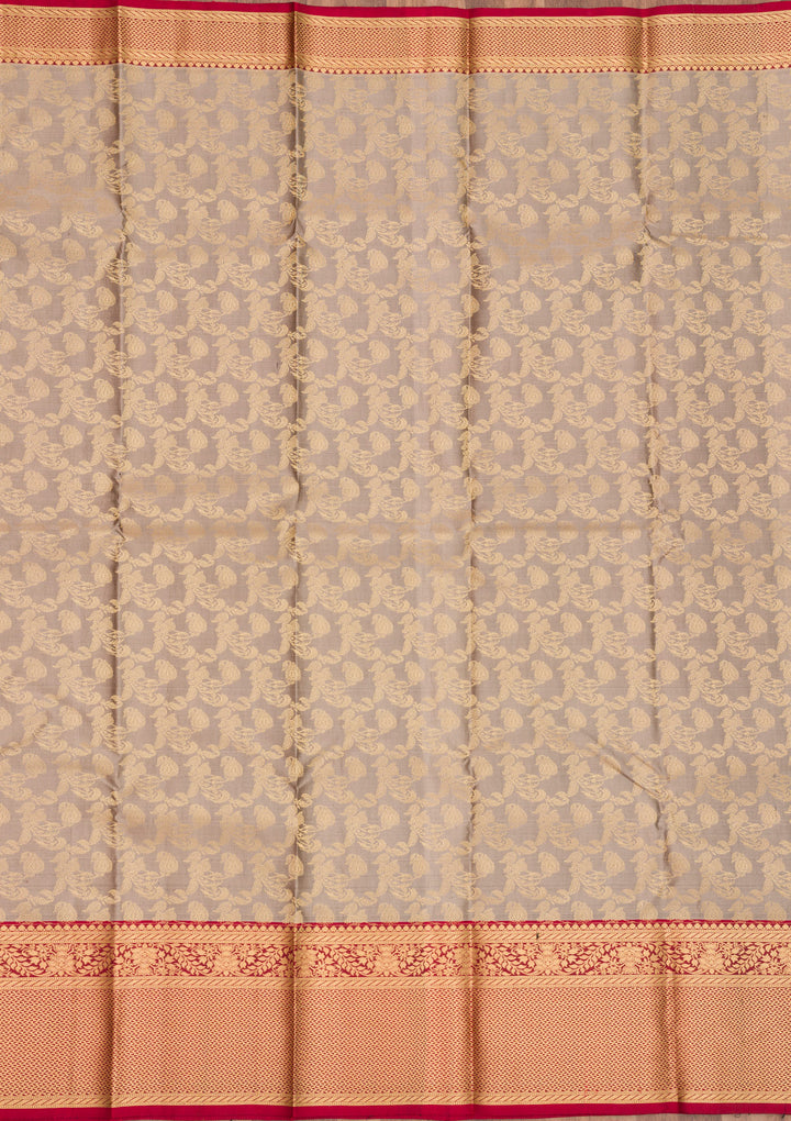Grey Zariwork Pure Silk Saree