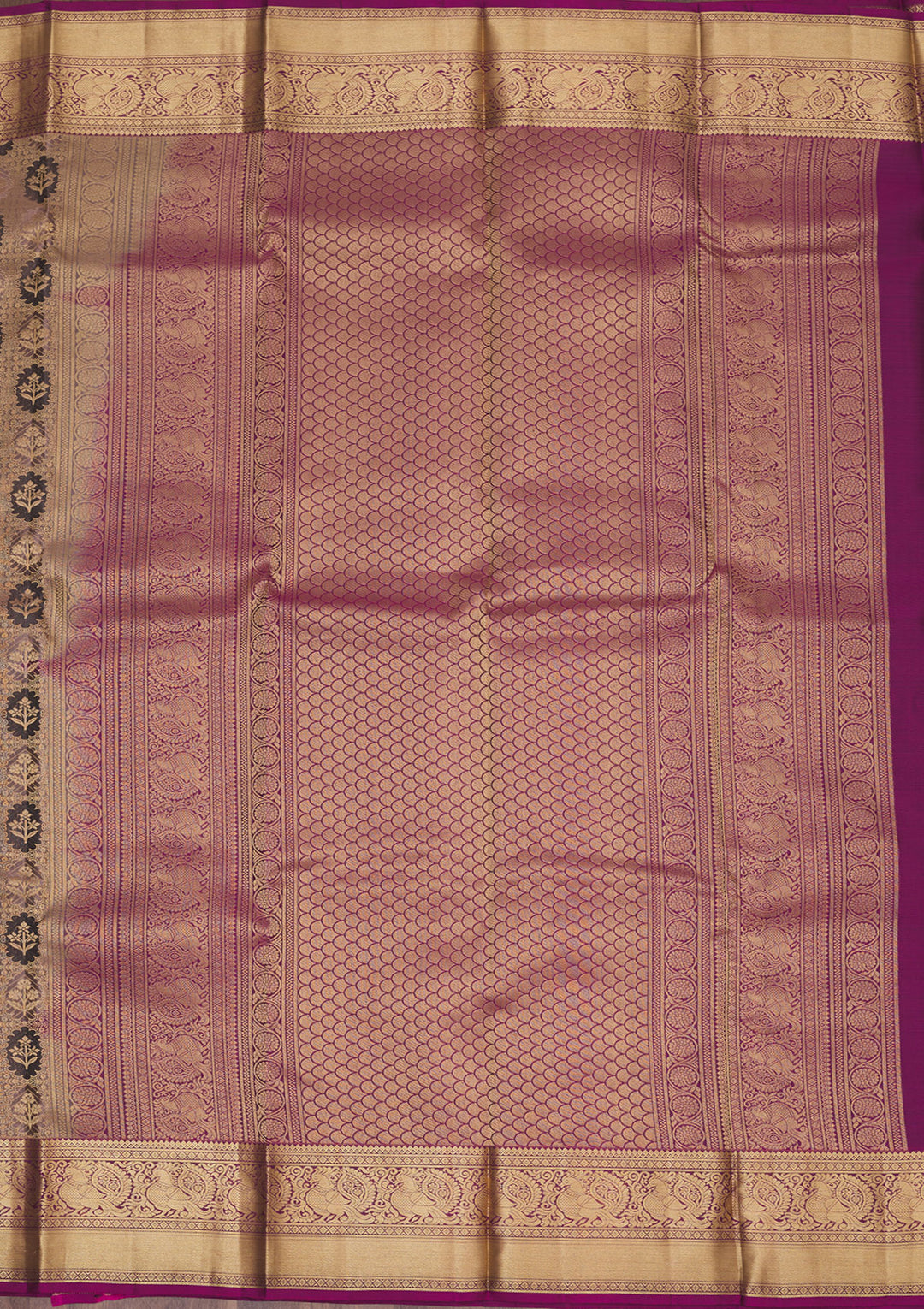 Grey Zariwork Pure Silk Saree