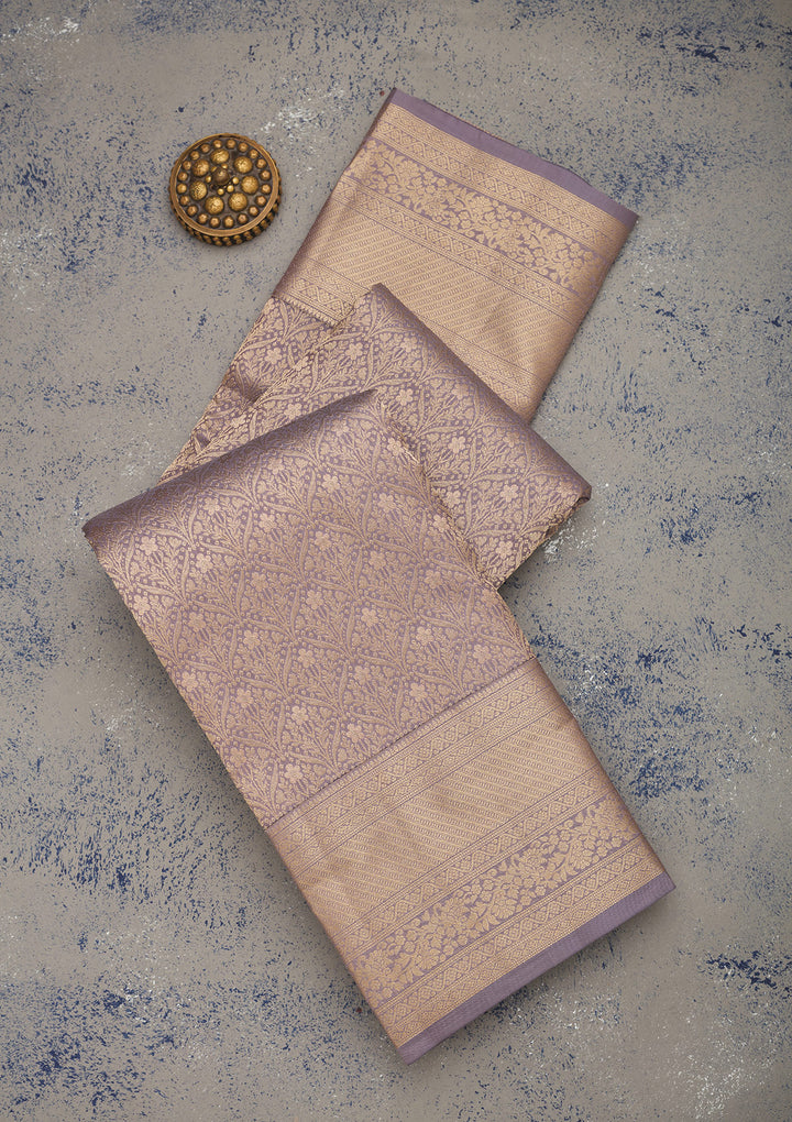 Grey Zariwork Pure Silk Saree