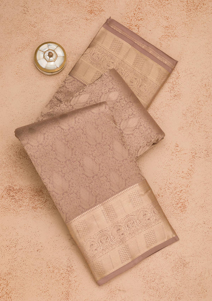 Grey Zariwork Pure Silk Saree