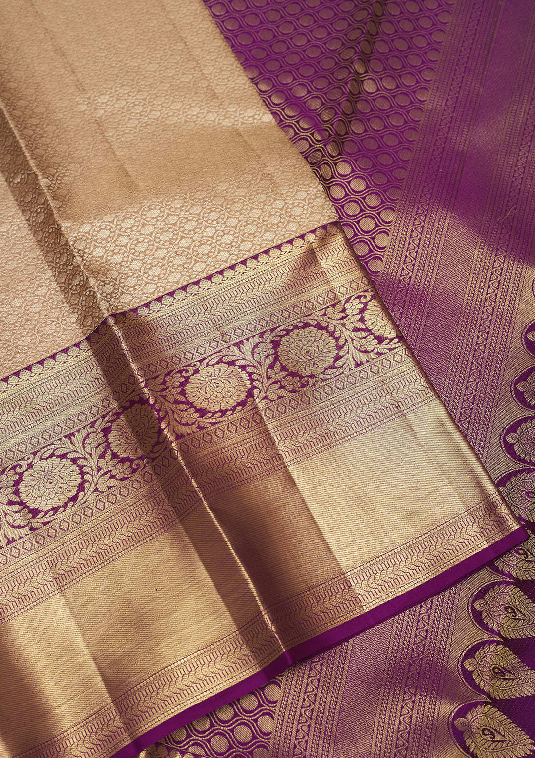 Beige Zariwork Pure Silk Saree