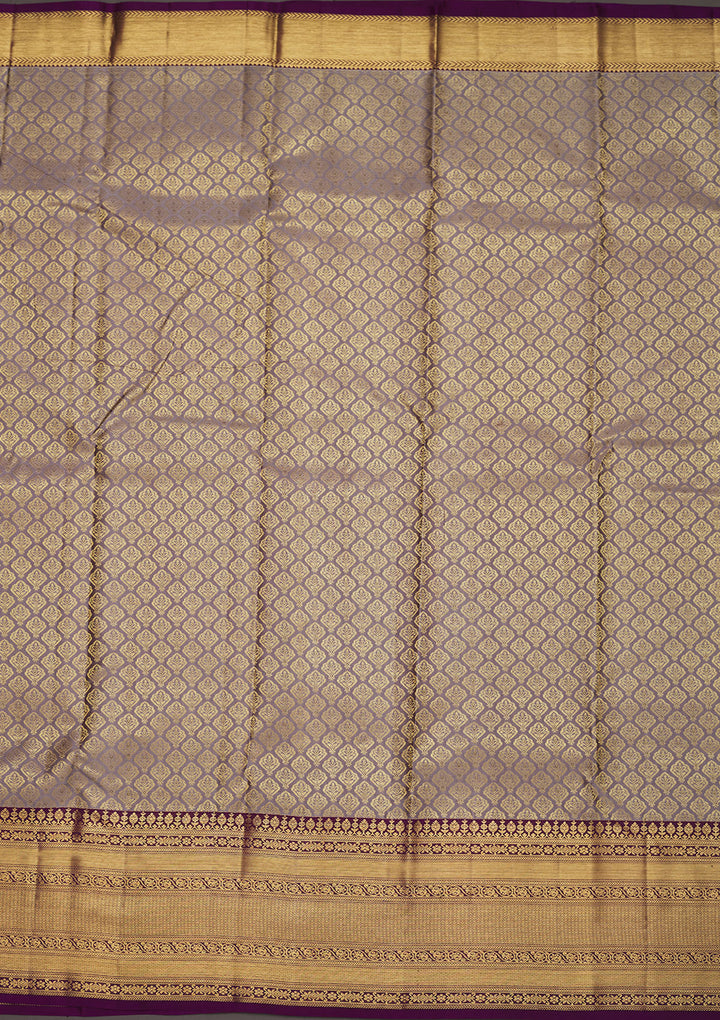 Grey Zariwork Pure Silk Saree