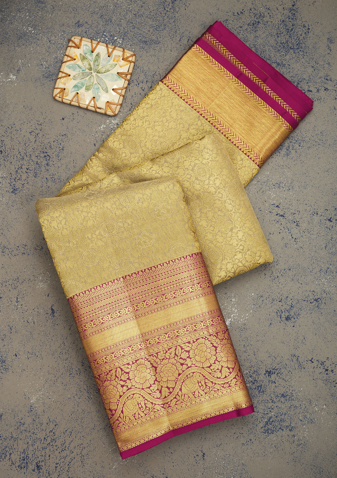 Grey Zariwork Pure Silk Saree