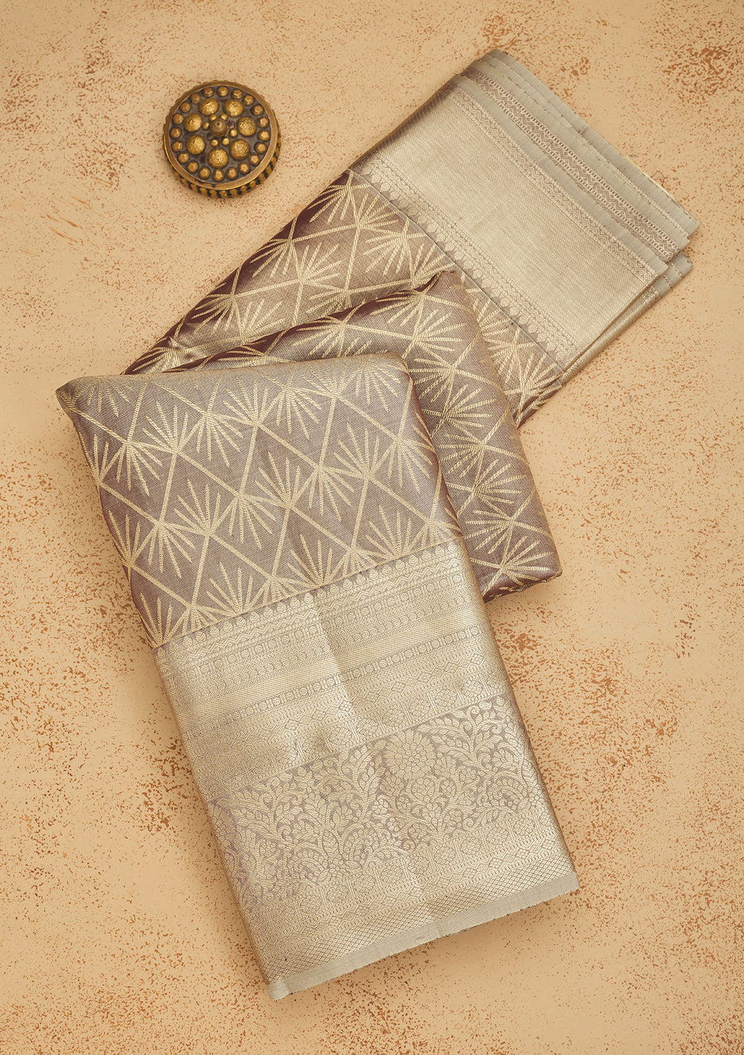 Grey Zariwork Pure Silk Saree