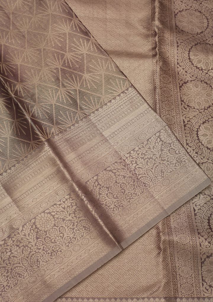 Grey Zariwork Pure Silk Saree