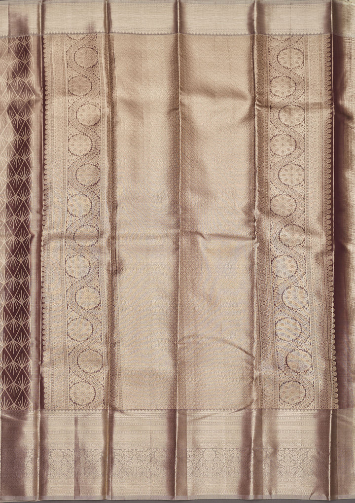 Grey Zariwork Pure Silk Saree