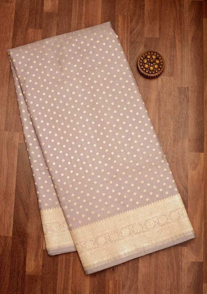 Grey Zariwork Pure Silk Saree