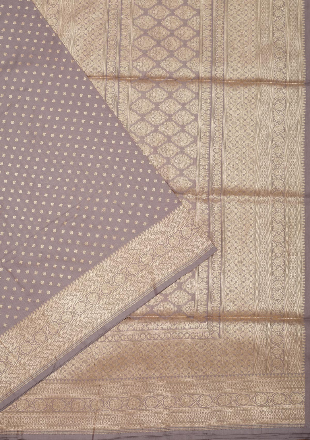 Grey Zariwork Pure Silk Saree