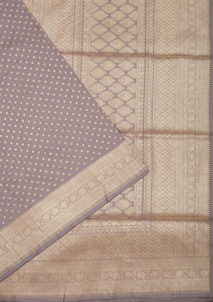 Grey Zariwork Pure Silk Saree