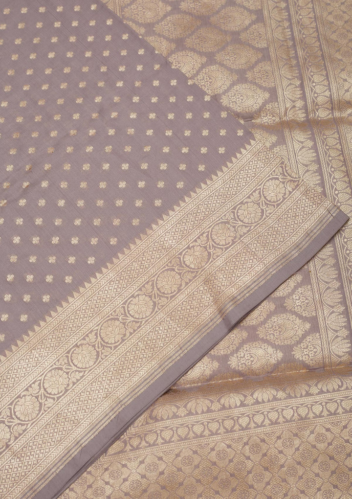 Grey Zariwork Pure Silk Saree