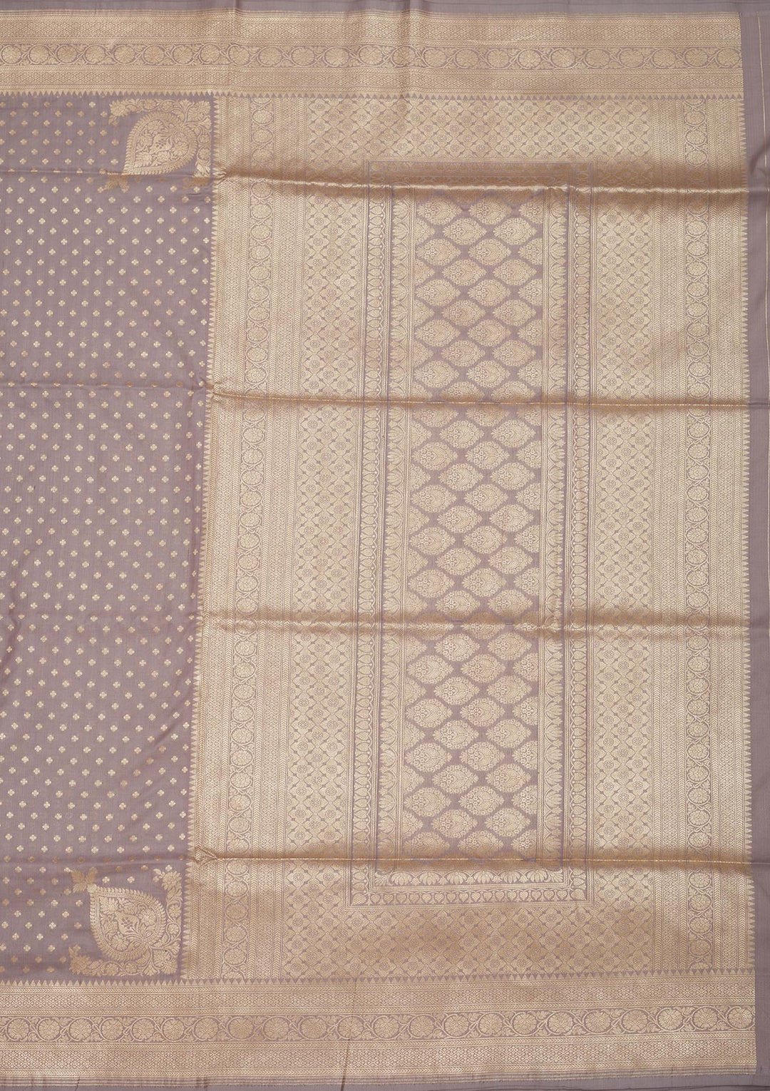Grey Zariwork Pure Silk Saree