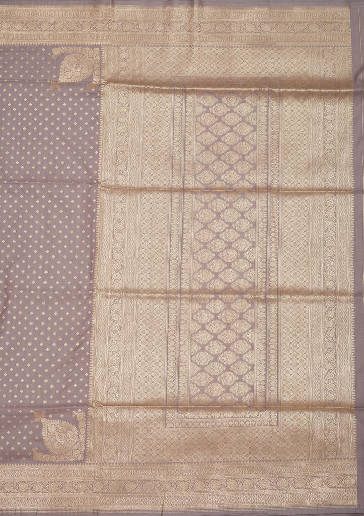 Grey Zariwork Pure Silk Saree