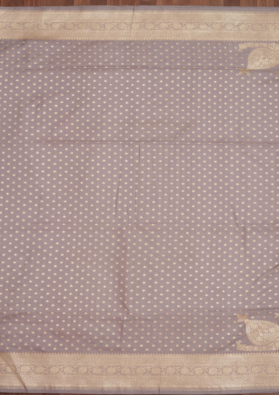 Grey Zariwork Pure Silk Saree