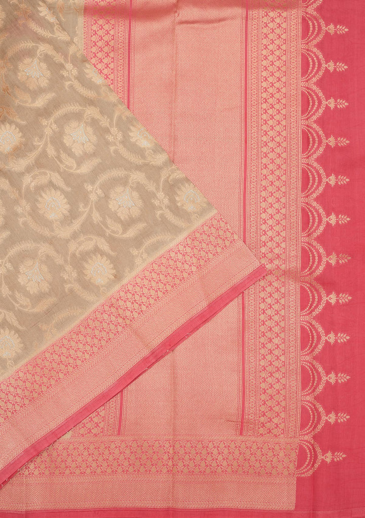 Grey Zariwork Pure Silk Saree