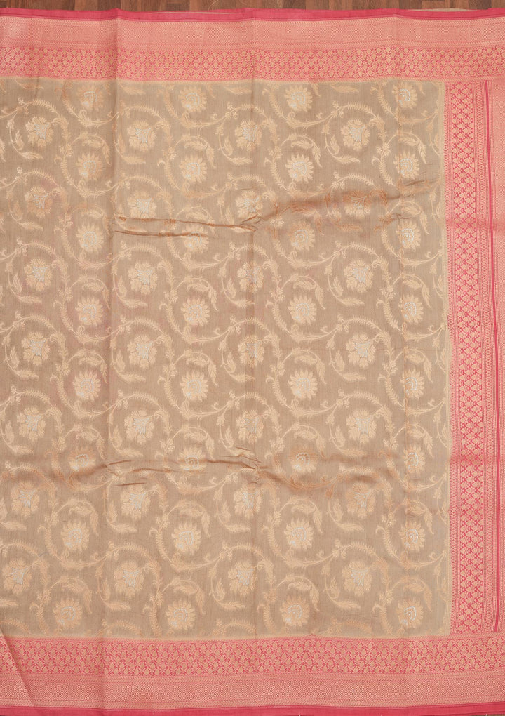 Grey Zariwork Pure Silk Saree