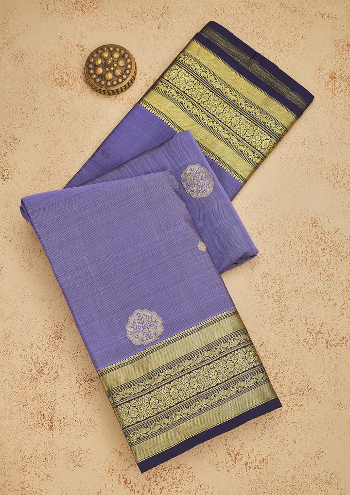 Purple Zariwork Pure Silk Saree