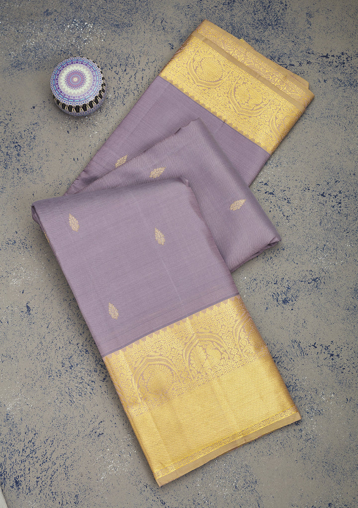 Grey Zariwork Pure Silk Saree