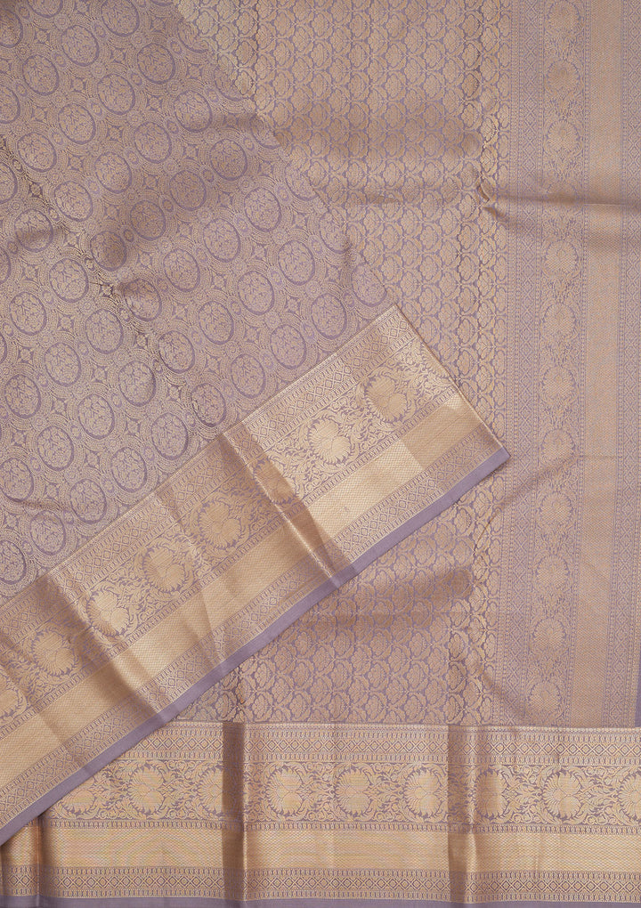 Grey Zariwork Pure Silk Saree