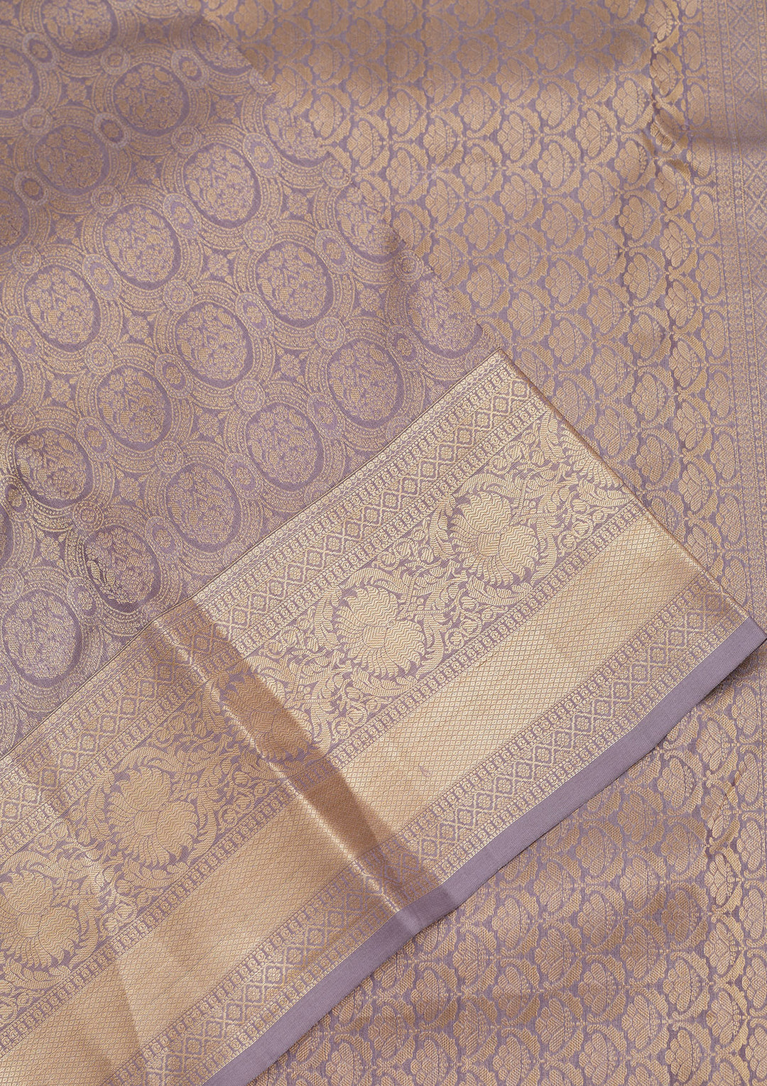 Grey Zariwork Pure Silk Saree