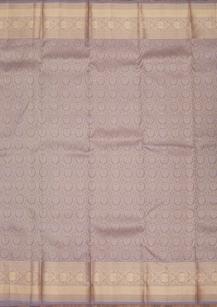 Grey Zariwork Pure Silk Saree