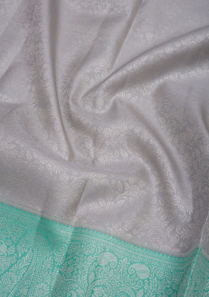 Grey Zariwork Pure Silk Saree