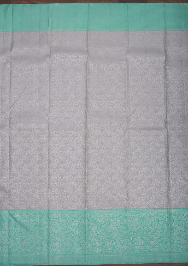 Grey Zariwork Pure Silk Saree