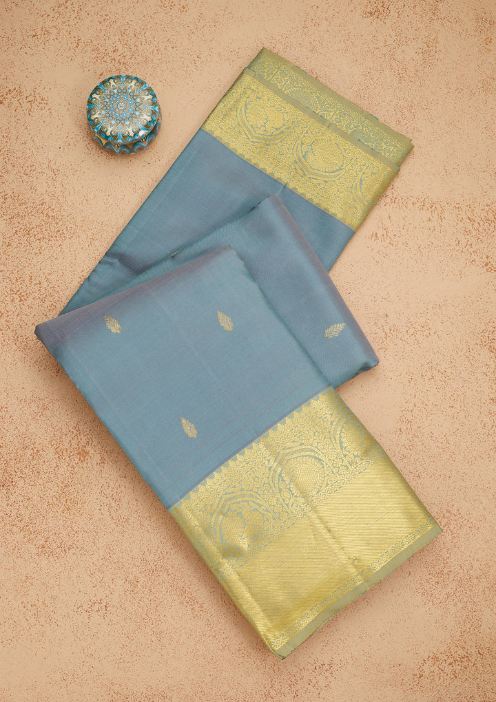Grey Zariwork Pure Silk Saree