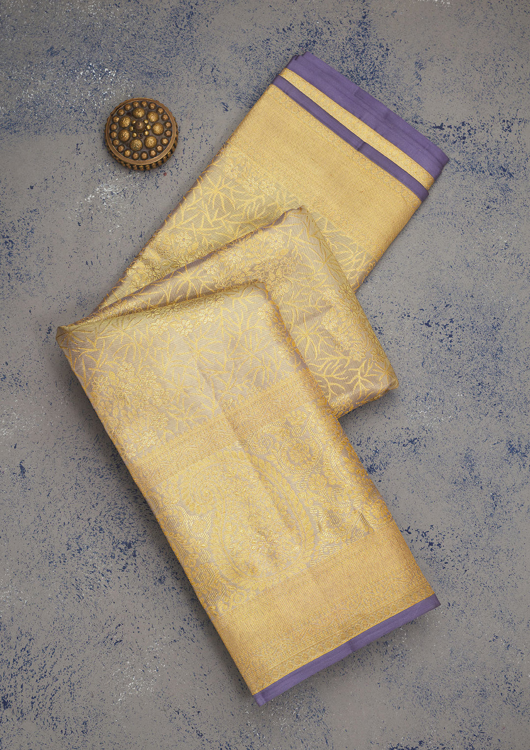 Grey Zariwork Pure Silk Saree