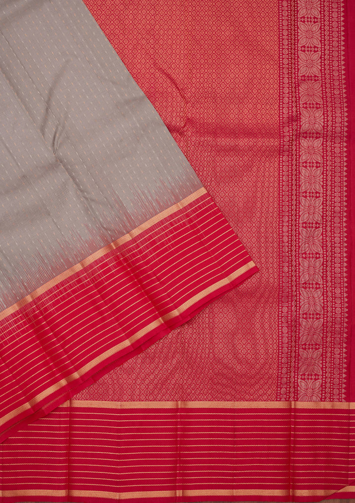 Grey Zariwork Pure Silk Saree