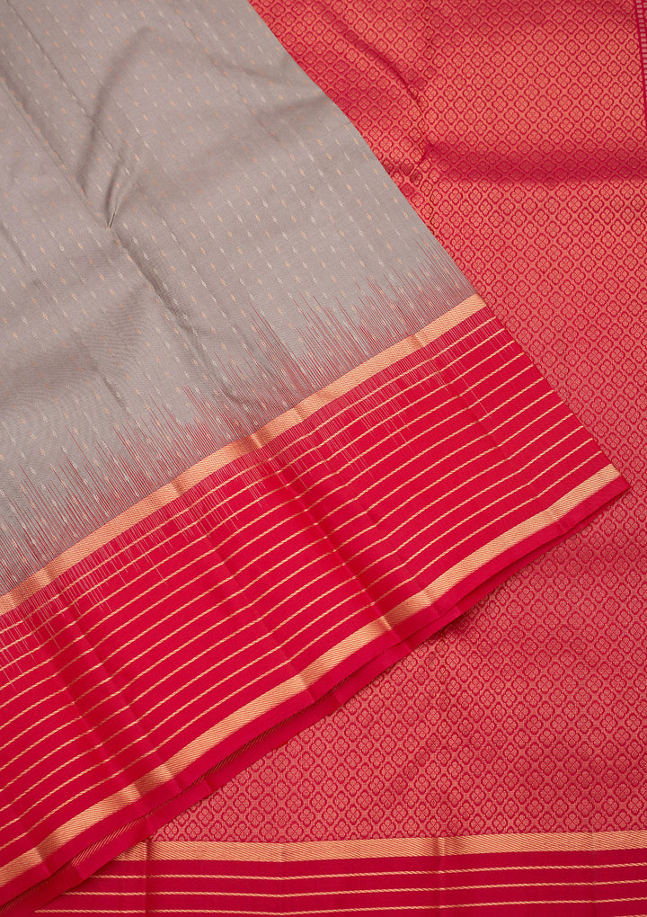 Grey Zariwork Pure Silk Saree