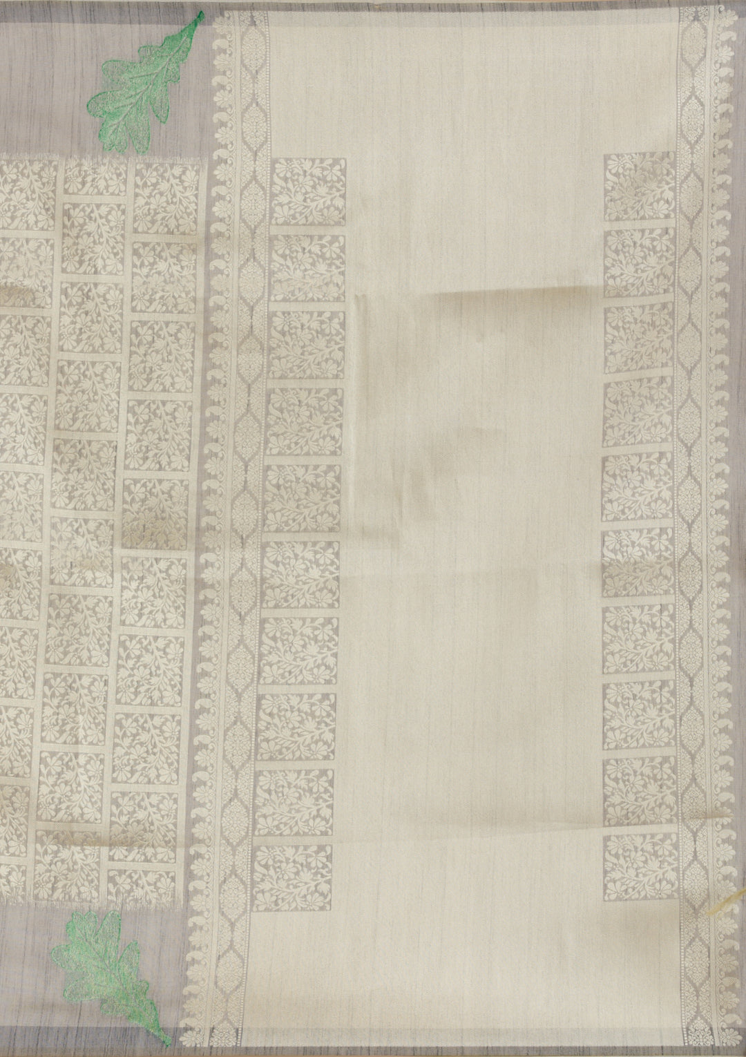 Grey Zariwork Soft Silk Saree