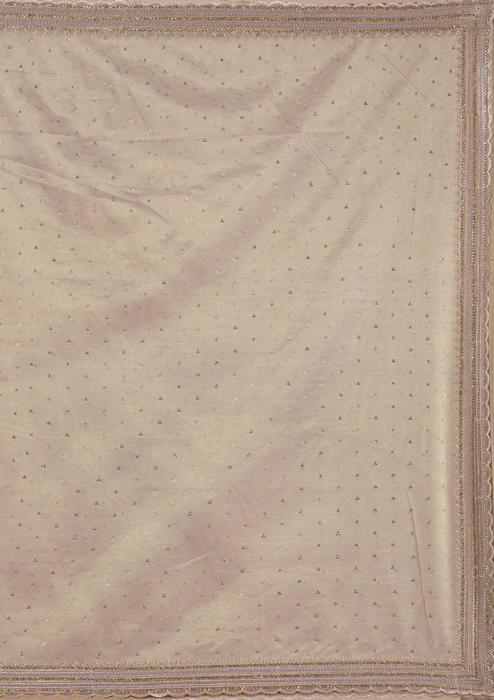 Grey Zariwork Tissue Saree