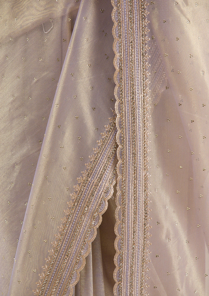 Grey Zariwork Tissue Saree