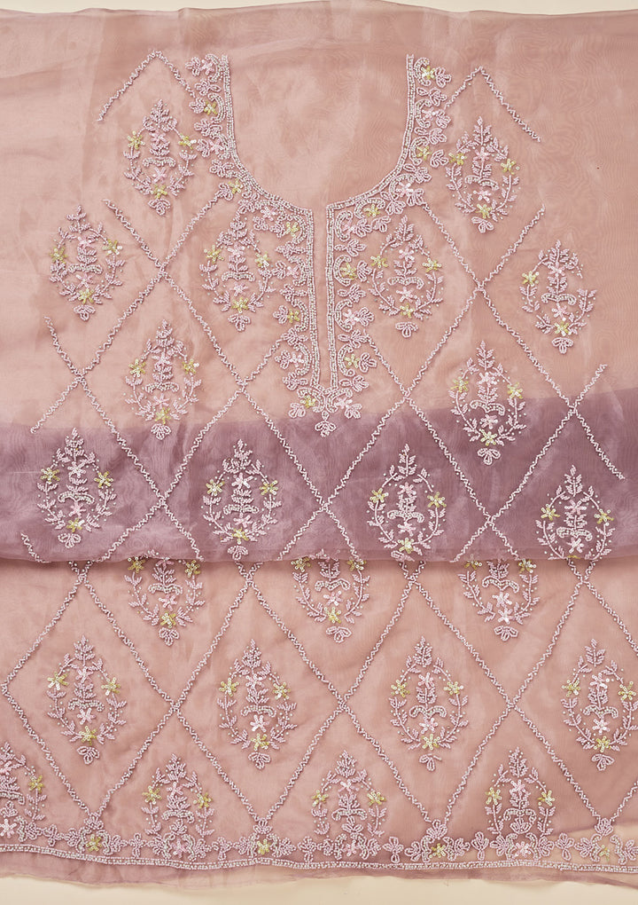 Mauve Cutdana Georgette Unstitched Salwar Suit