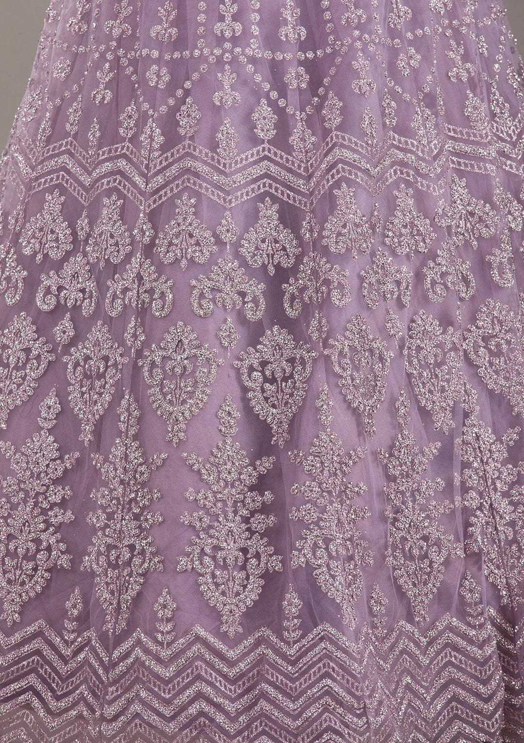 Lavender Cutdana Net Readymade Lehenga
