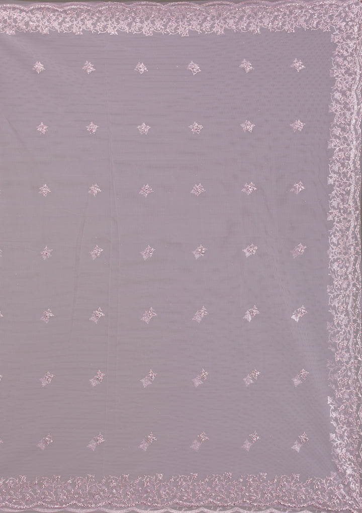 Lavender Cutdana Net Readymade Lehenga