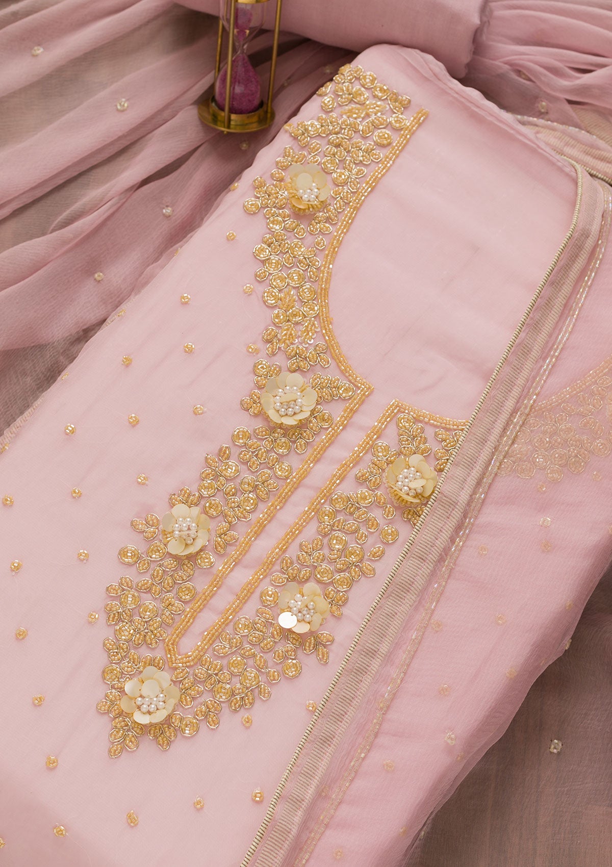 Buy Lavender Cutdana Tissue Unstitched Salwar Suit Koskii