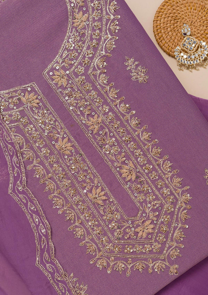 Lavender Cutdana Tissue Unstitched Salwar Suit
