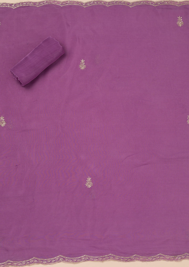Lavender Cutdana Tissue Unstitched Salwar Suit
