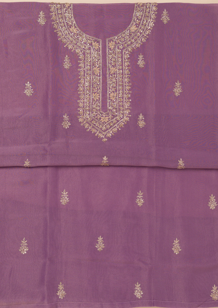 Lavender Cutdana Tissue Unstitched Salwar Suit