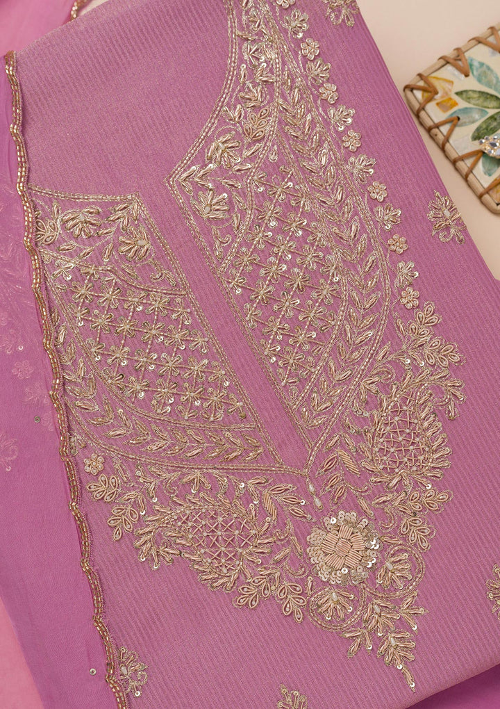 Lavender Cutdana Tissue Unstitched Salwar Suit