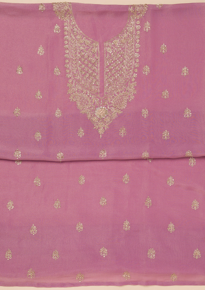 Lavender Cutdana Tissue Unstitched Salwar Suit
