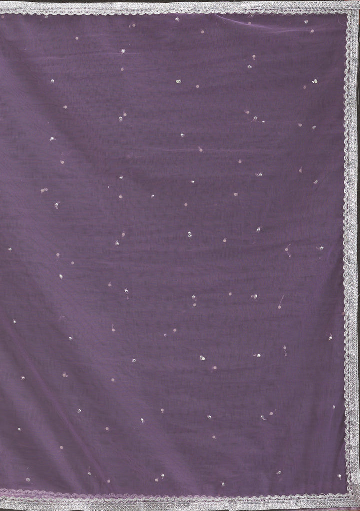 Lavender Glitter Net Gown
