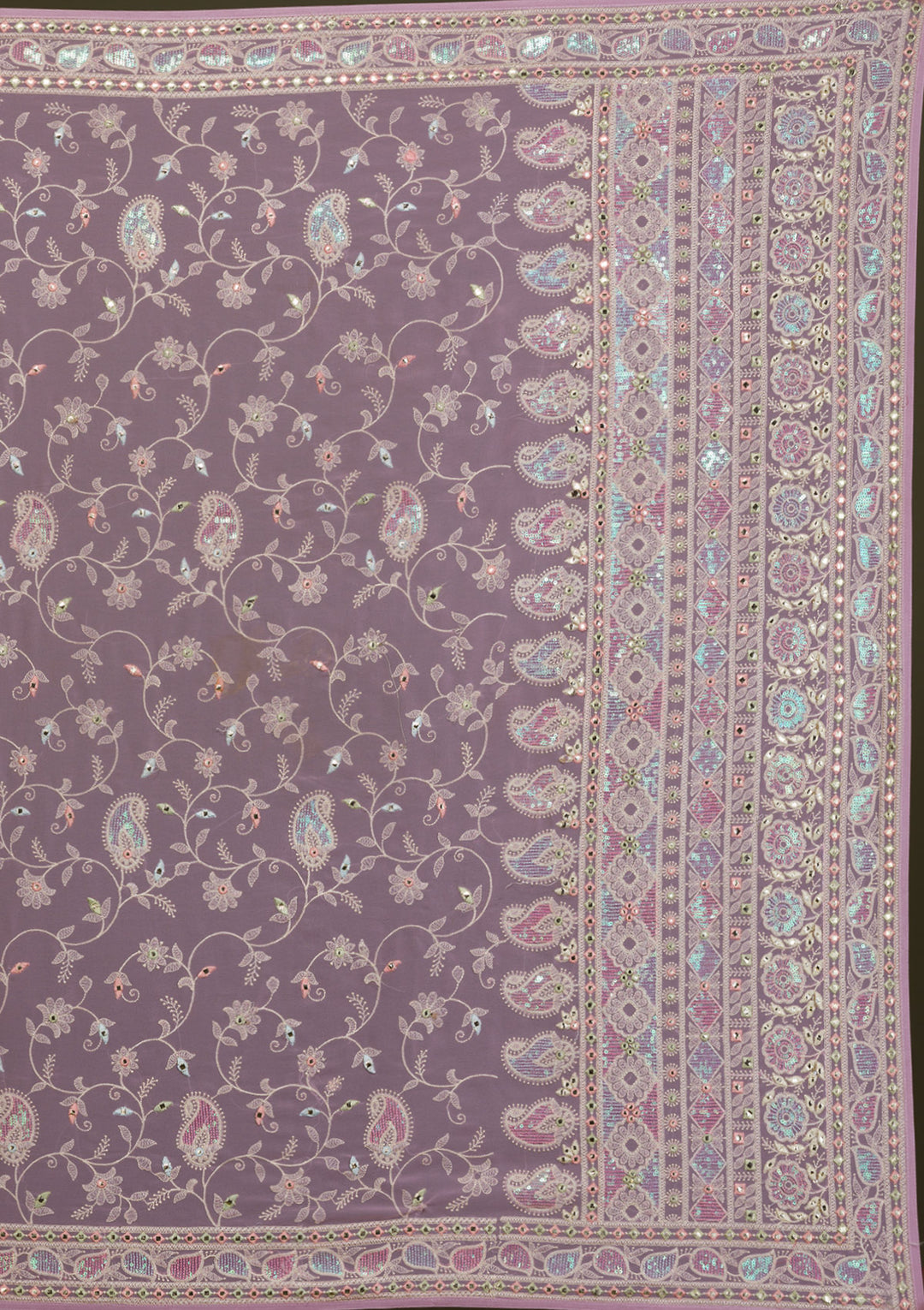 Lavender Gotapatti Georgette Saree