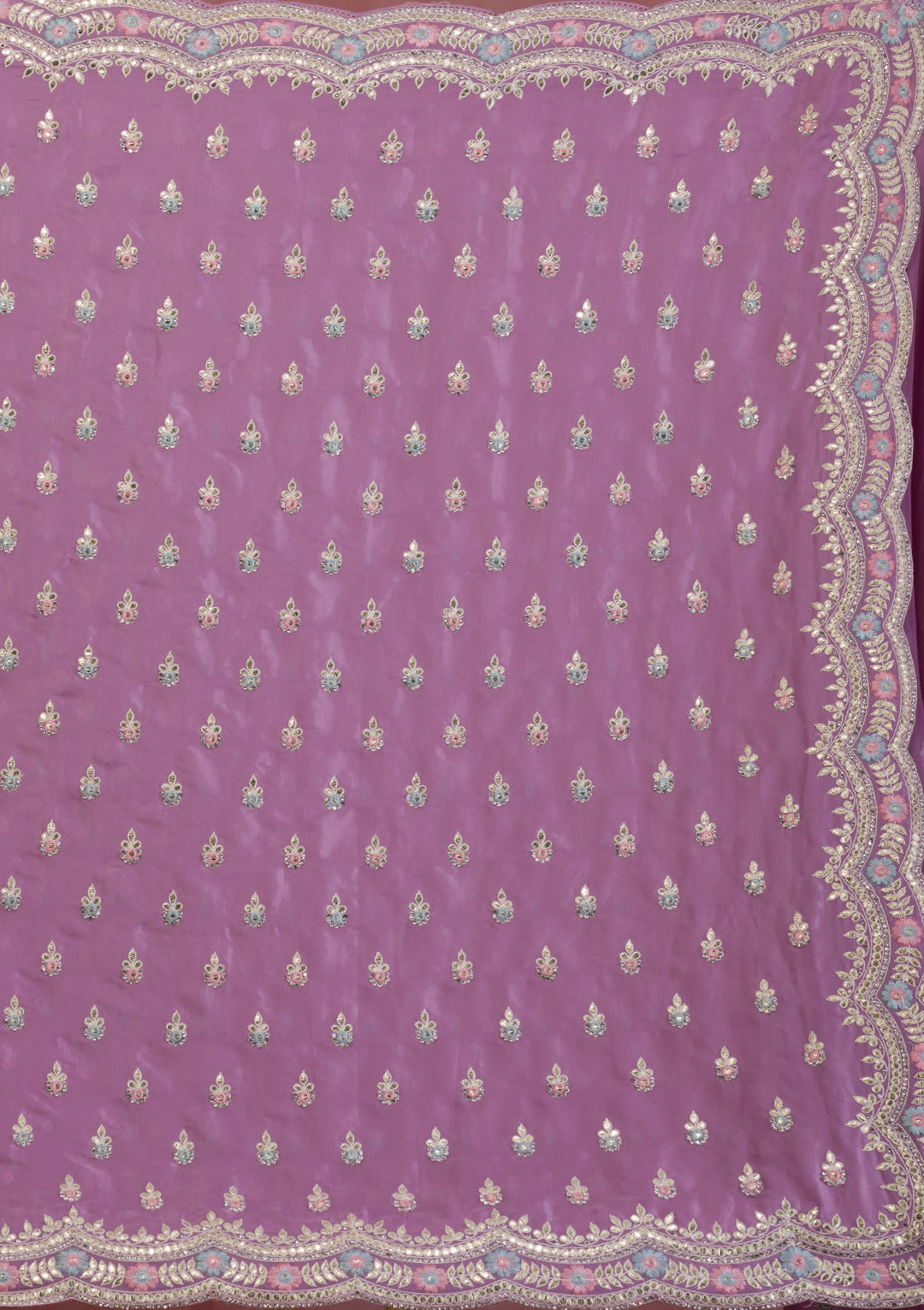 Lavender Gotapatti Organza Designer Saree