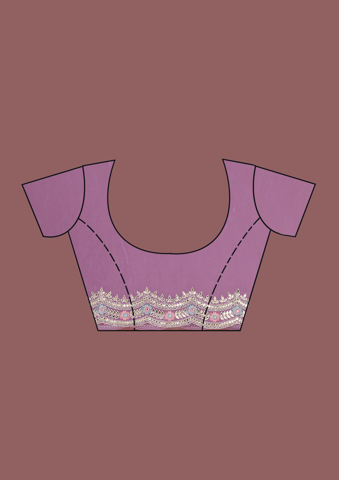 Lavender Gotapatti Organza Designer Saree